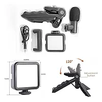 EL SMO Camera Video Recording Vlogging Kit for Video Making, Mic, Mini Tripod Stand, LED Light  Phone Holder Clip for Making Videos Podcasting-thumb3