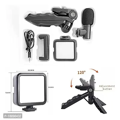 EL SMO Camera Video Recording Vlogging Kit for Video Making, Mic, Mini Tripod Stand, LED Light  Phone Holder Clip for Making Videos Podcasting-thumb4