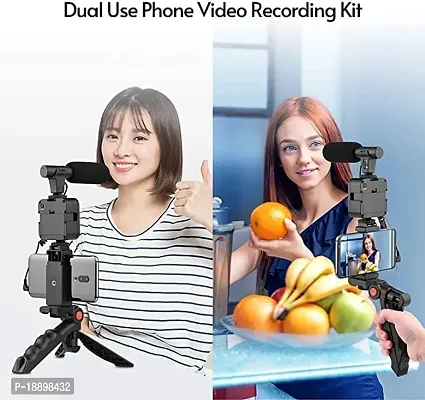 EL SMO Camera Video Recording Vlogging Kit for Video Making, Mic, Mini Tripod Stand, LED Light  Phone Holder Clip for Making Videos Podcasting-thumb5