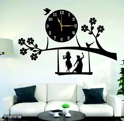 Radhe Krishna Wall Clock 154 Black-thumb0