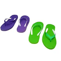 FAST GO WOMWN COMBO PURPLE/GREEN COLOUR FLIP FLOPS SLIPPERS WOMEN CASUAL CHAPPALS BATHROOM FOOTWEAR PERFECT FLIPFLOPS FOR DAILY WEAR WALKING SLIEEPERS SLIIDES INDOOR OUTDOOR FOOTWEAR-thumb1
