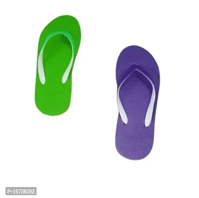 FAST GO WOMWN COMBO PURPLE/GREEN COLOUR FLIP FLOPS SLIPPERS WOMEN CASUAL CHAPPALS BATHROOM FOOTWEAR PERFECT FLIPFLOPS FOR DAILY WEAR WALKING SLIEEPERS SLIIDES INDOOR OUTDOOR FOOTWEAR-thumb3