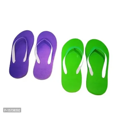 FAST GO WOMWN COMBO PURPLE/GREEN COLOUR FLIP FLOPS SLIPPERS WOMEN CASUAL CHAPPALS BATHROOM FOOTWEAR PERFECT FLIPFLOPS FOR DAILY WEAR WALKING SLIEEPERS SLIIDES INDOOR OUTDOOR FOOTWEAR-thumb0