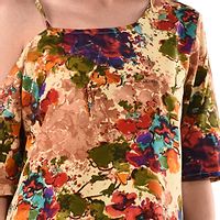 Multicoloured Crop Length Printed Crepe Tops For Women's-thumb4