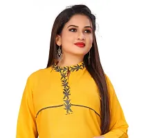 Elite Yellow Rayon Embroidered Kurta with Palazzo Set For Women-thumb3