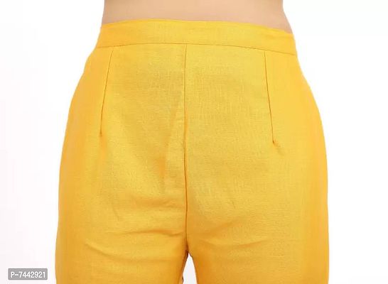 Yellow Cotton Embroidered Kurtas For Women-thumb5