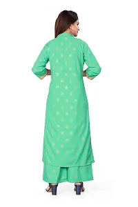 Elite Green Cotton Embroidered Kurta with Pant Set For Women-thumb1