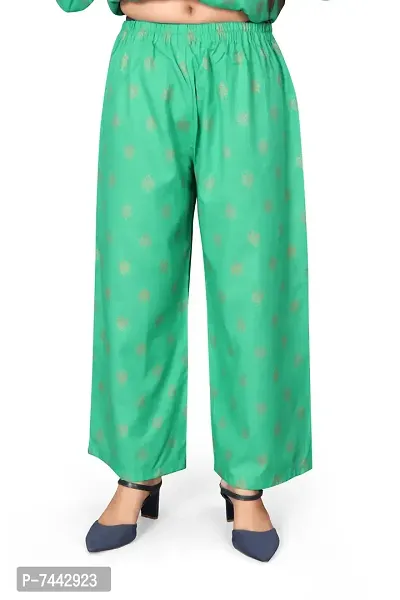 Elite Green Cotton Embroidered Kurta with Pant Set For Women-thumb5