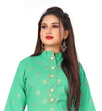 Elite Green Cotton Embroidered Kurta with Pant Set For Women-thumb3