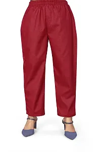 Elite Maroon Cotton Embroidered Kurta with Pant Set For Women-thumb4