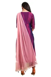 Elite Purple Cotton Embroidered Kurta with Pant And Dupatta Set For Women-thumb2