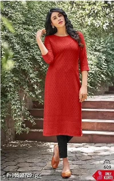 Chikankari Pure Rayon Kurtis-thumb0