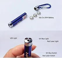 3 in 1 Laser Pointer,LaserTorch with Emergency Hazard LED Light and Key Chain Hook (Multicolor) with 3 Button Size Cells-thumb3