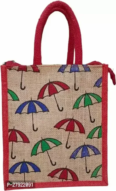 Women Multicolor Handbag EcoFriendly Jute Bag with Zip Closure Multipurpose Bag