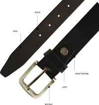 Genuine Leather Slim  Shiny Black Belt For Men-thumb1