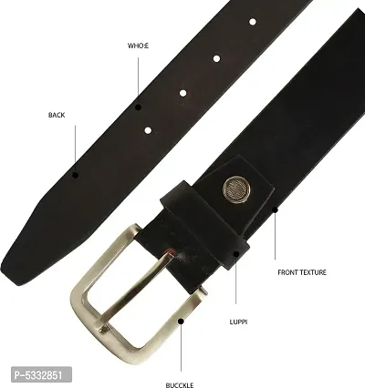 Genuine Leather Slim  Shiny Black Belt For Men-thumb2
