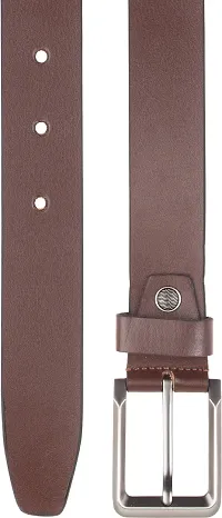 Genuine Leather Slim  Shiny Brown Belt For Men-thumb1