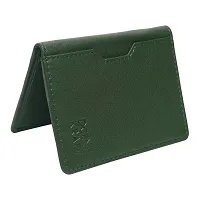 Elegant Genuine Green Leather Solid Card Holder For Men And Women-thumb1