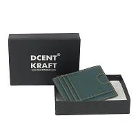 Designer Green Artificial Leather Self Design Card Holder For Men And Women-thumb3
