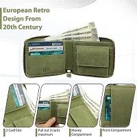 Genuine Leather RFID Zip Around Wallet For Boys, Coin Pocket Trendy Premium Green Leather Zip Wallet-thumb3