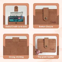 Stylish Tan Leather Self Design Card Holder For Men-thumb2