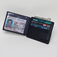 Stylish Blue Leather Striped Card Holder For Men-thumb1