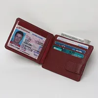 Stylish Brown Leather Striped Card Holder For Men-thumb1