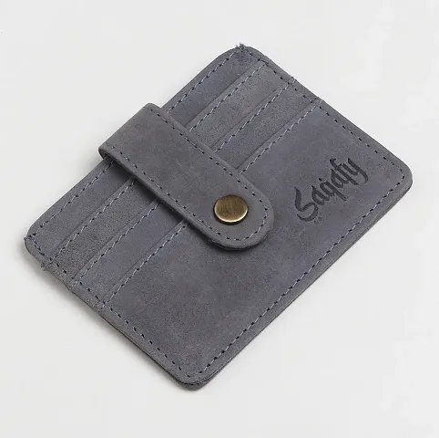 Stylish Leather Solid Card Holder Wallet For Men