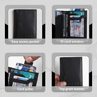 Stylish Black Leather Solid Card Holder For Men-thumb2