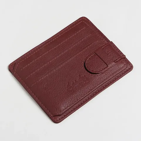 Stylish Leather Striped Card Holder For Men