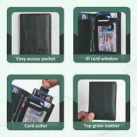 Stylish Green Leather Solid Card Holder For Men-thumb2