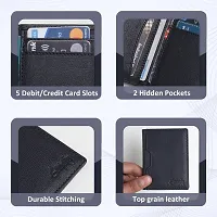 Stylish Blue Leather Solid Card Holder For Men-thumb2