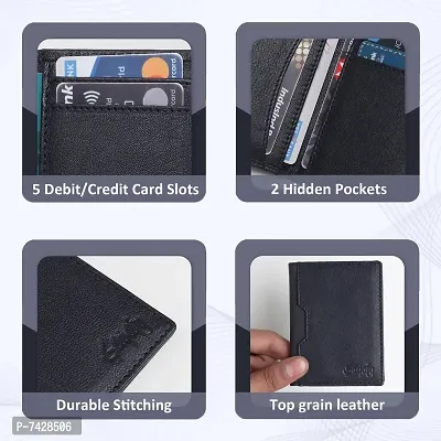 Stylish Blue Leather Solid Card Holder For Men-thumb3