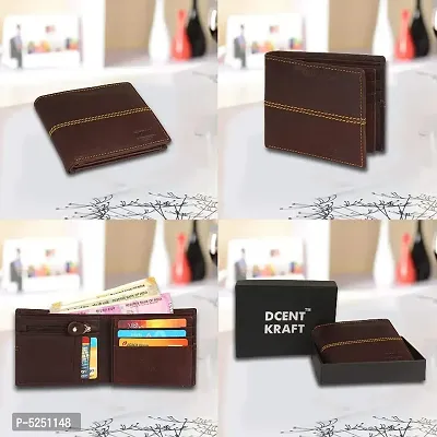 Genuine Leather Formal, Casual, Trendy RFID Protected Brown Wallet For Men & Boys (6 Card Slot / Coin Pocket))-thumb3