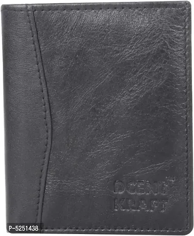 Genuine Leather Formal RFID Protected Black Color Slim Card Holder Wallet (6 Card Slot)