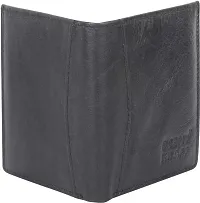 Genuine Leather Formal RFID Protected Black Color Slim Card Holder Wallet (6 Card Slot)-thumb2