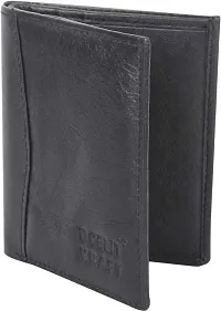 Genuine Leather Formal RFID Protected Black Color Slim Card Holder Wallet (6 Card Slot)-thumb3