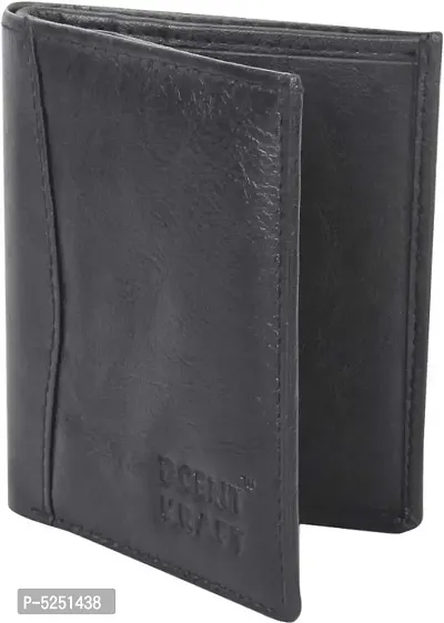 Genuine Leather Formal RFID Protected Black Color Slim Card Holder Wallet (6 Card Slot)-thumb4