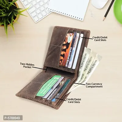 Elegant Coffee Leather Two Fold Wallet For Men
