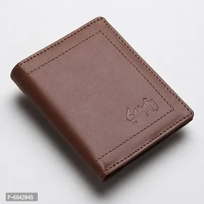 Genuine Leather RFID Blocked , Slim and Trendy Brown Color Button Closure Leather Wallet For Men and Women