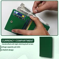 Genuine Leather Slim and Trendy Green Button Closure Leather Wallet For Men and Women-thumb3