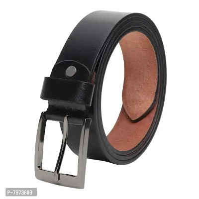 Genuine Leather Black Formal Belt For Men, Premium Quality Slim Belt-thumb0