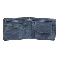 Designer Blue Denim PU Leather Wallet For Men-thumb1