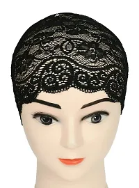 Hijab Headband for Women, Under Hijab Scarf Black and Dark Brown Naqab Headband for Girls (2 Pcs)-thumb2