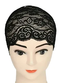 Hijab Headband for Women, Under Hijab Scarf Black and Dark Red Naqab Headband for Girls (2 Pcs)-thumb2
