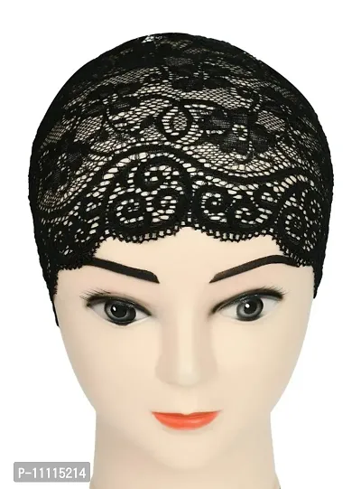 Hijab Headband for Women, Under Hijab Scarf Black and White Naqab Headband for Girls (2 Pcs)-thumb3