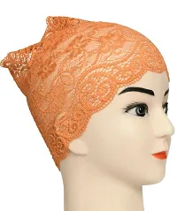 Hijab Headband for Women, Under Hijab Scarf Black and Orange Naqab Headband for Girls (2 Pcs)-thumb3