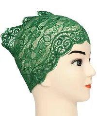 Hijab Headband for Women, Under Hijab Scarf White and Green Naqab Headband for Girls (2 Pcs)-thumb4
