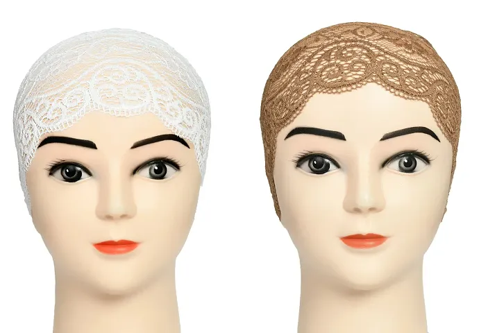 Stylish Net Self Pattern Hijab Headband for Women Pack of 2