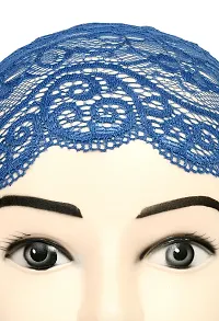 Women's Under hijab Scarf Dark Dark Blue Color Net Naqab Headband (2 Pcs)-thumb2